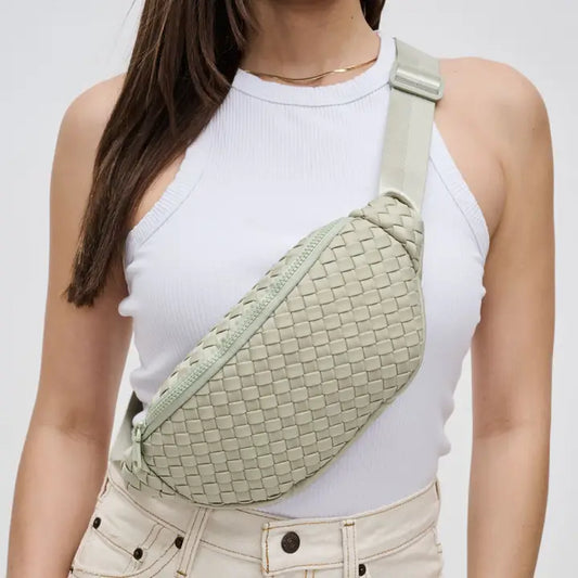 Aim High Woven Neoprene Belt Bag-Sage