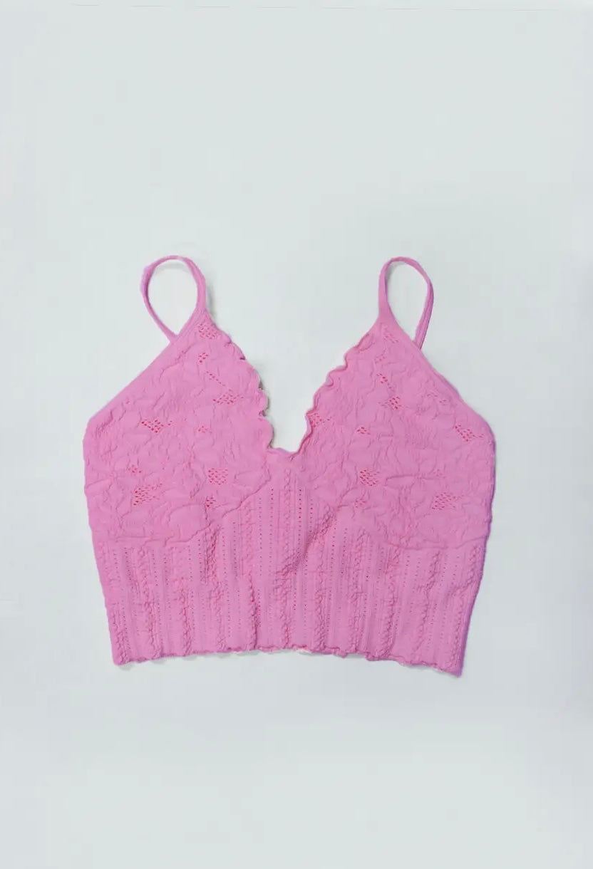 Lace Textured Bralette-Crocus
