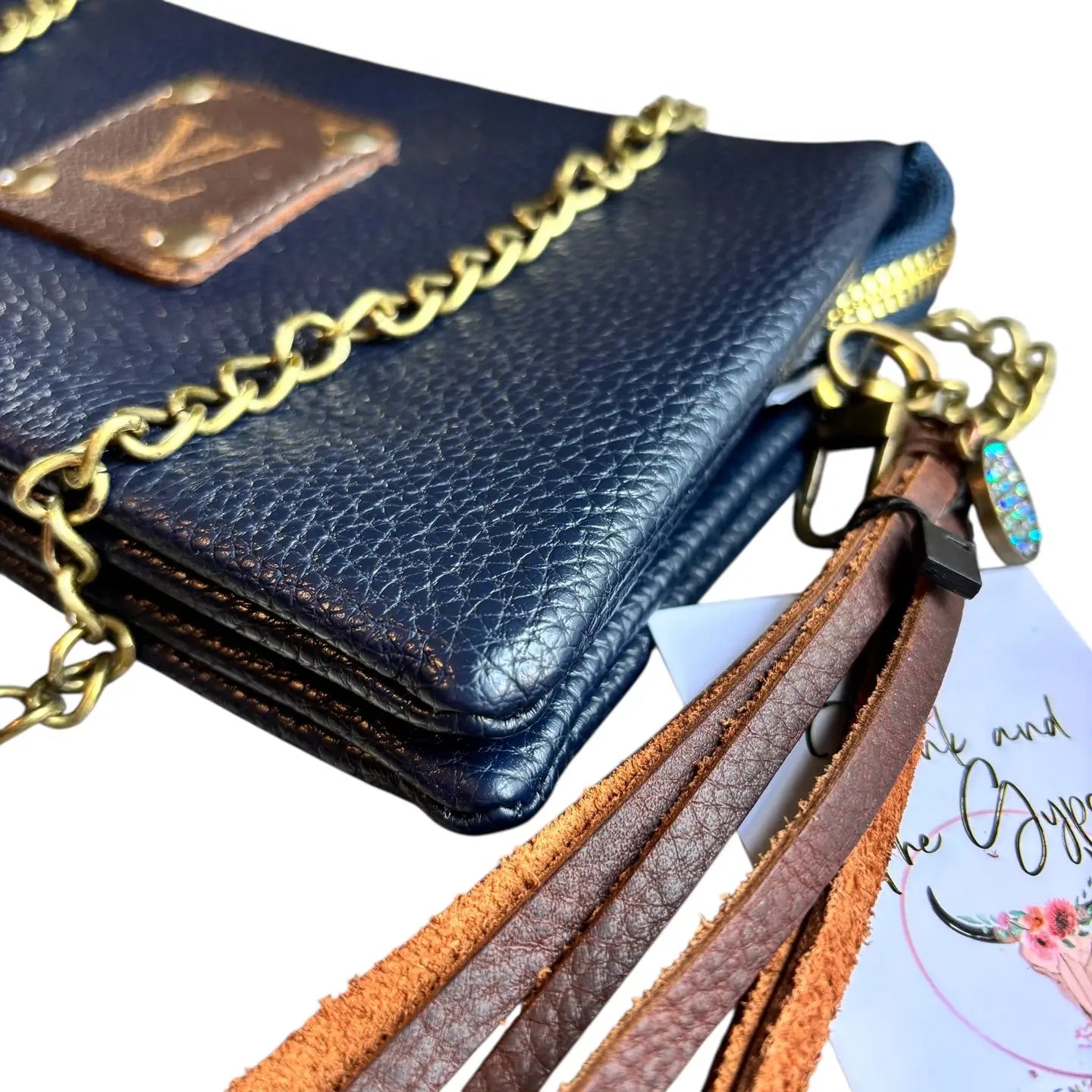 LV Upcycled Crossbody-Navy Blue