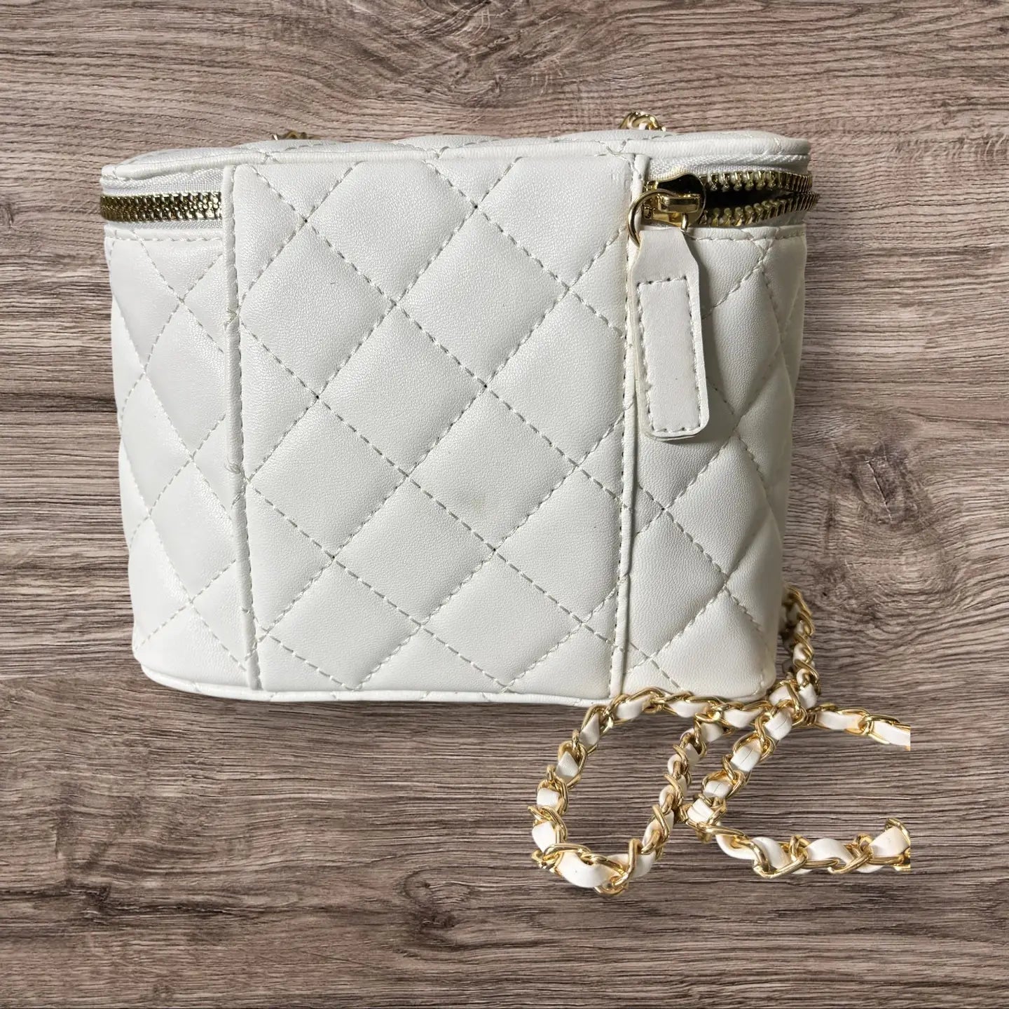 LV Upcycled Quilted Square Crossbody-White