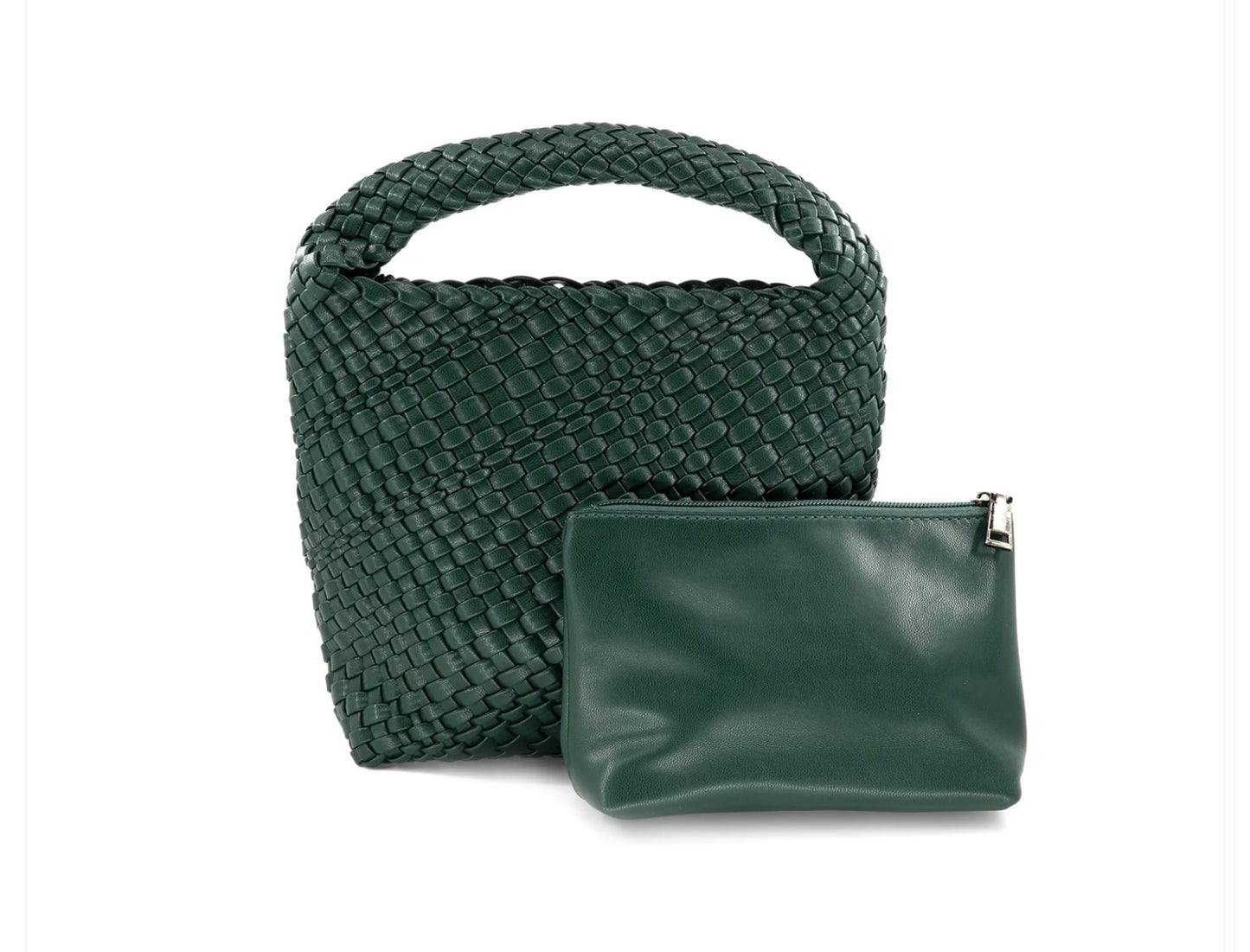 Mini Woven Hobo Bag-Green