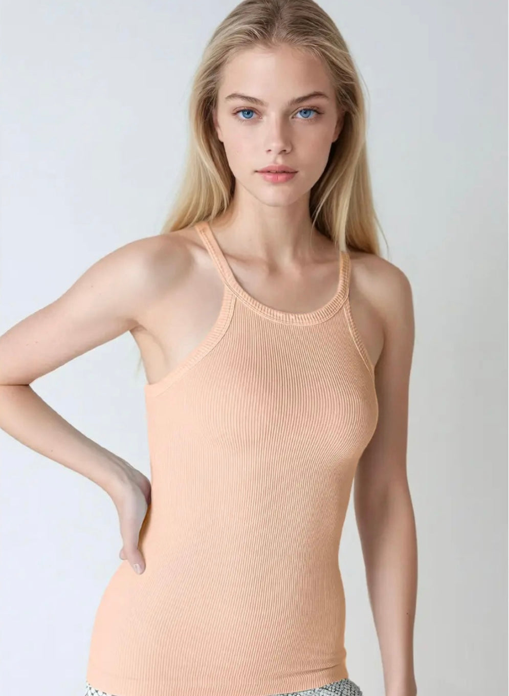 Vintage Highneck Top-Vintage Apricot