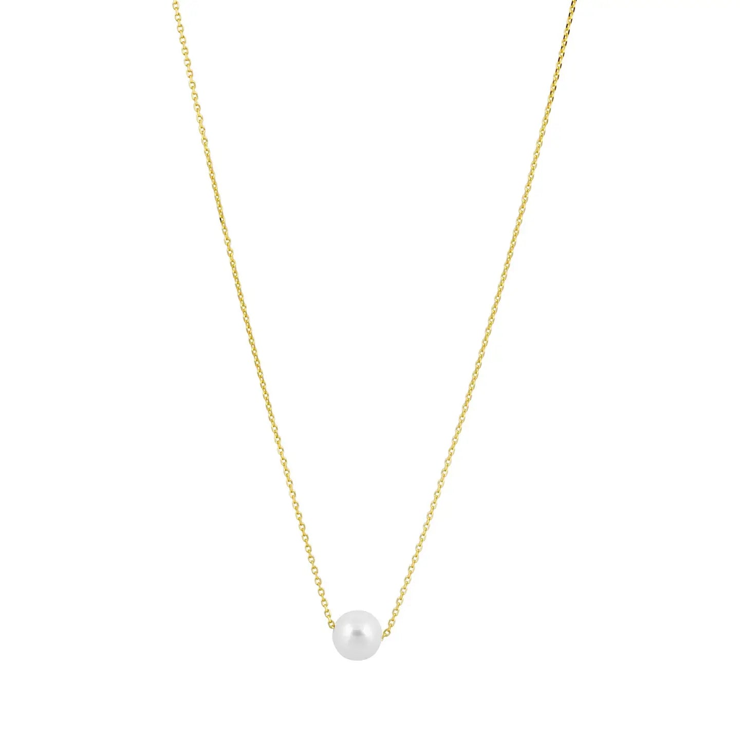 Single Pearl Necklace-Gold