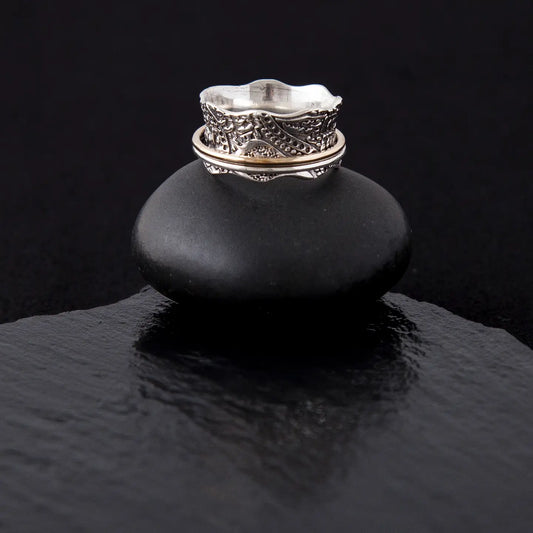 Wave Sterling Silver Spinner Ring