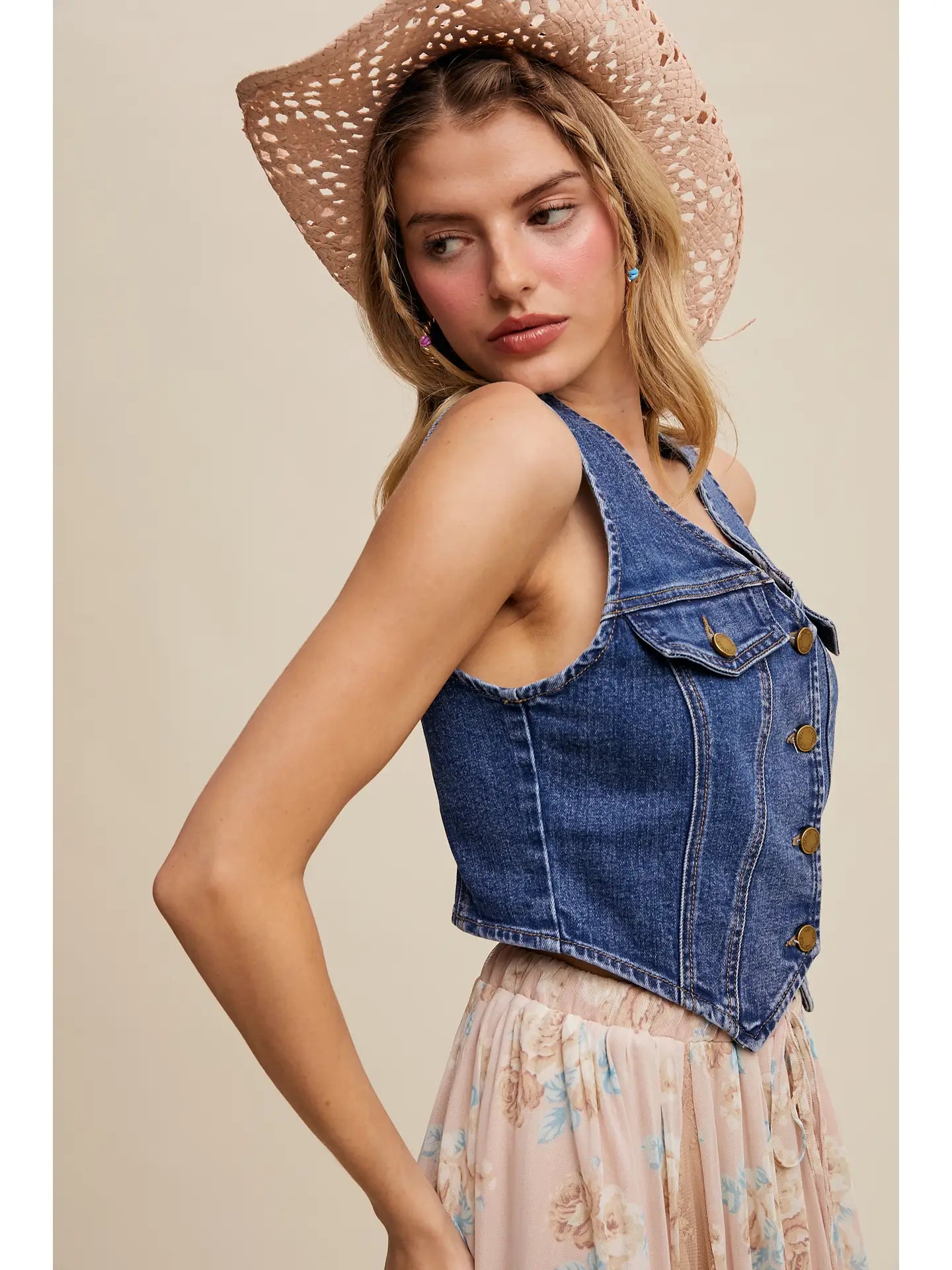 Vintage Inspired Denim Vest