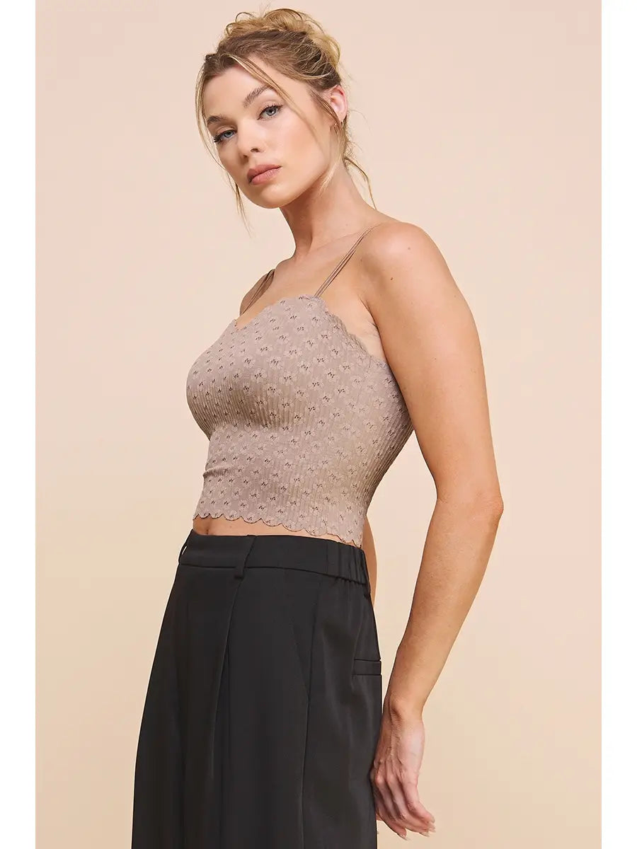 Lace Bralette-Mocha