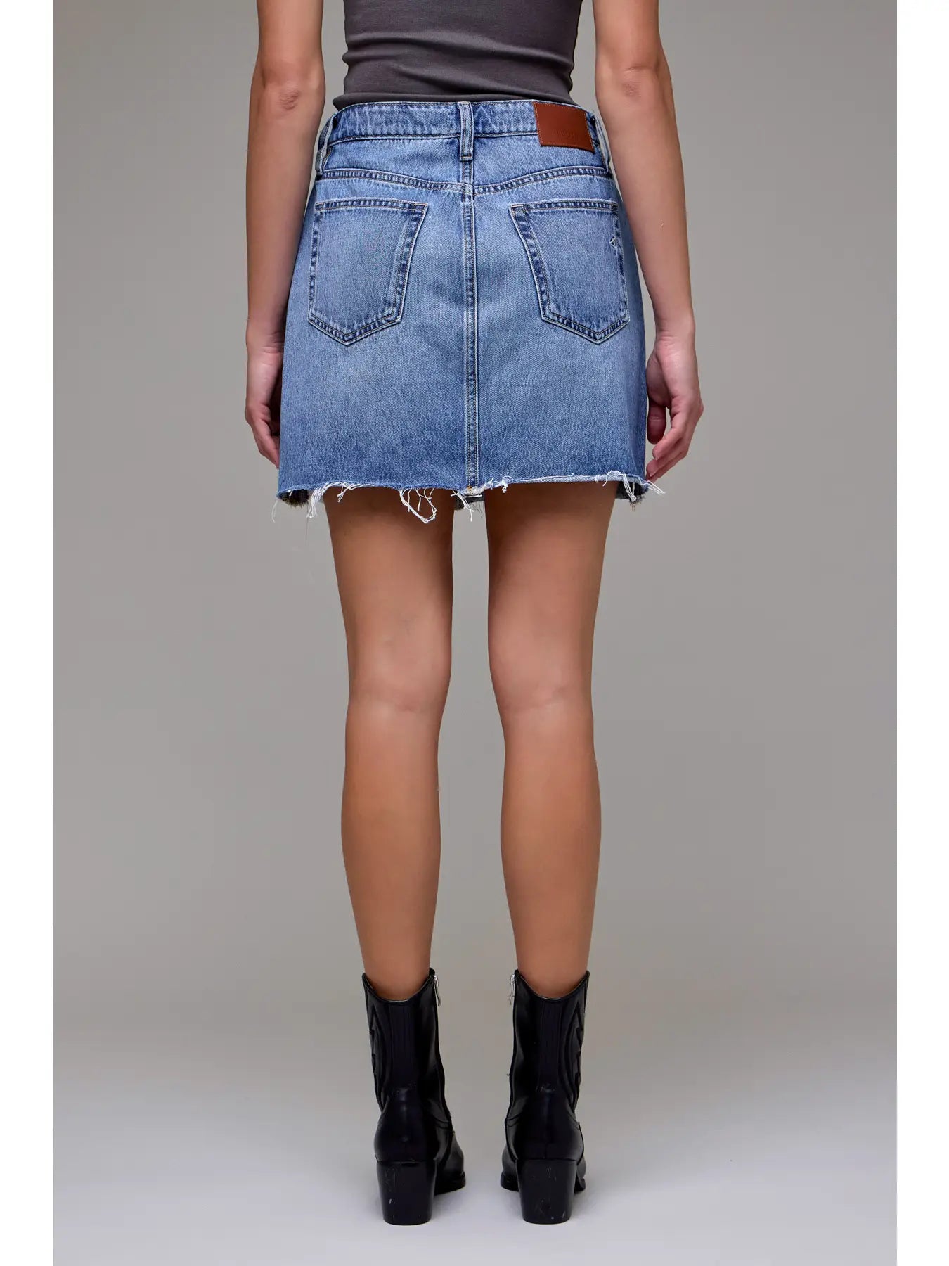 Classic Mini Skirt-Medium Wash