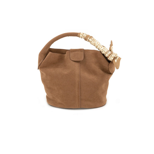 BC 2795 Small Faux Suede Bucket Bag-Tan