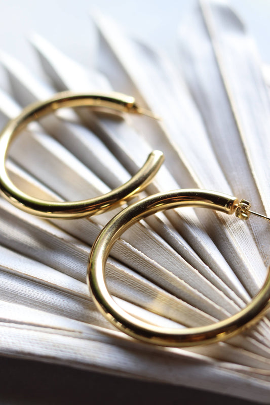 Tiff Hoop Earrings - Gold (Water Resistant)