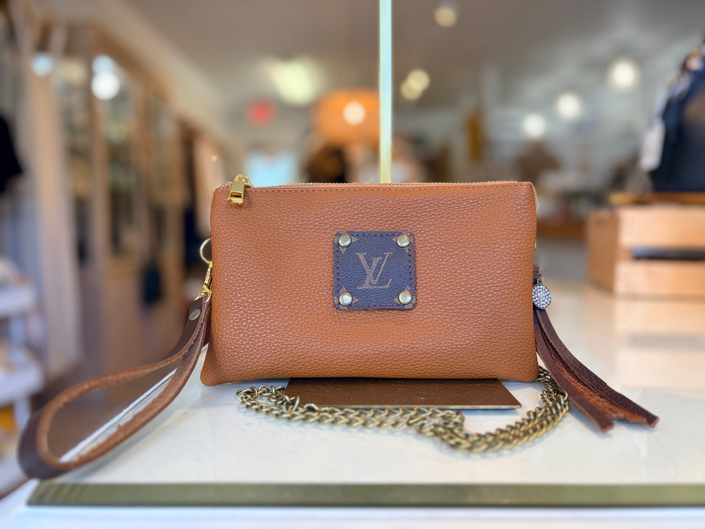 LV Upcycled Crossbody-Cognac