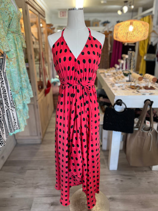 Magic Dress-Red/Black Polka Dot