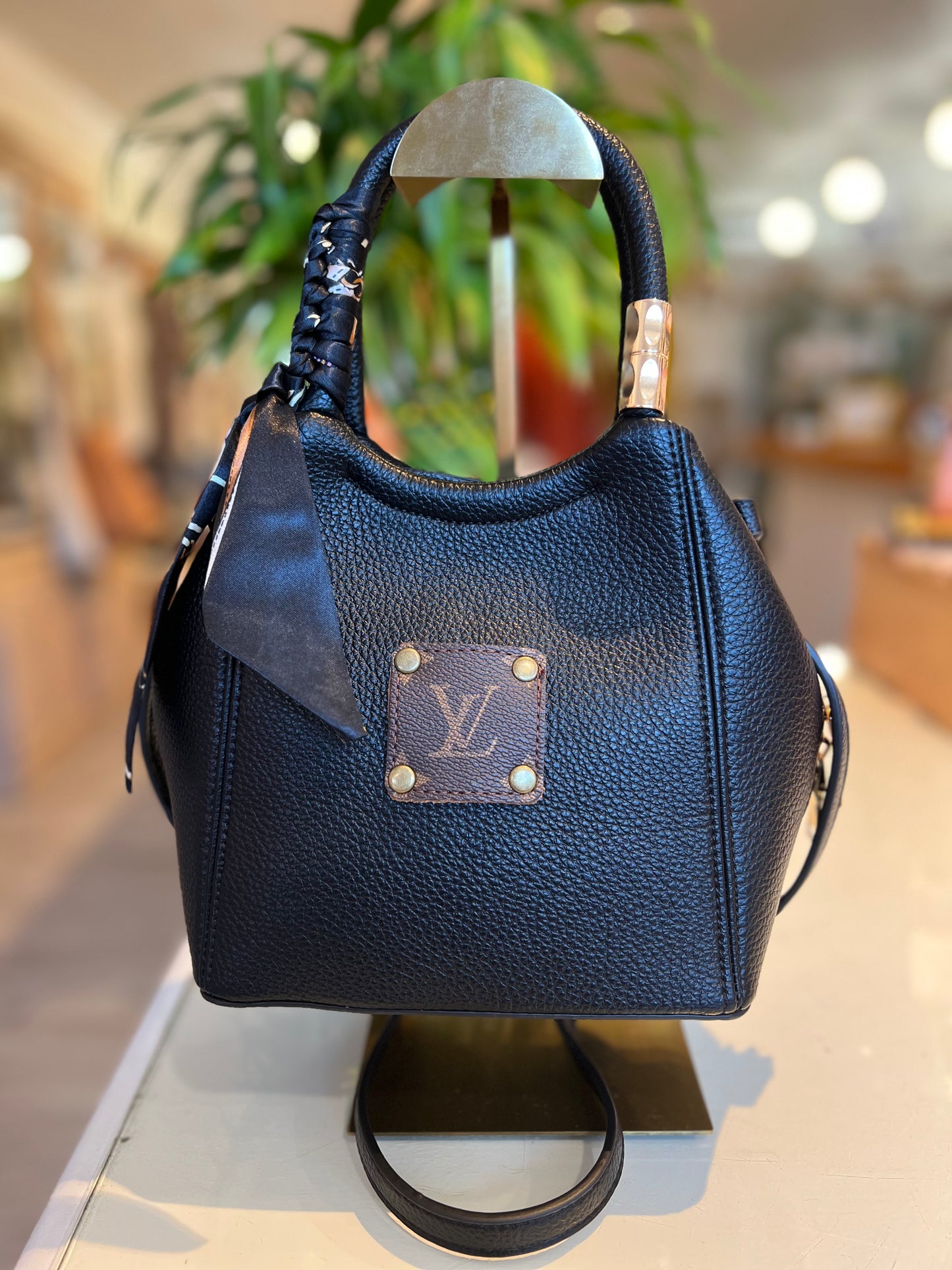 LV Upcycled Blazy Bag w/Scarf-Black