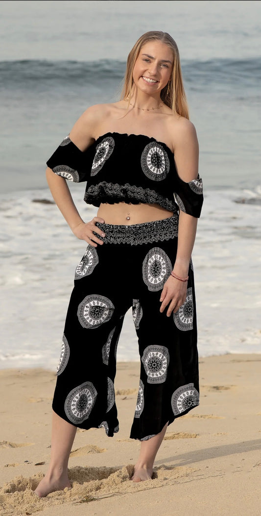 Flare Pants w/2 Pockets-Mindful Mandala Goddess
