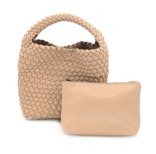 Mini Woven Hobo Bag