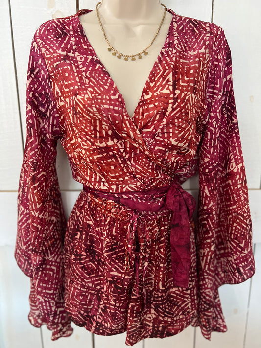 Silk Wine Romper