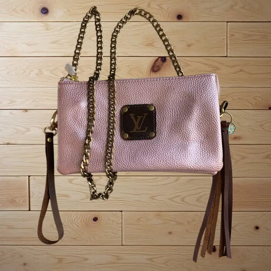 LV Upcycled Crossbody-Metallic Blush