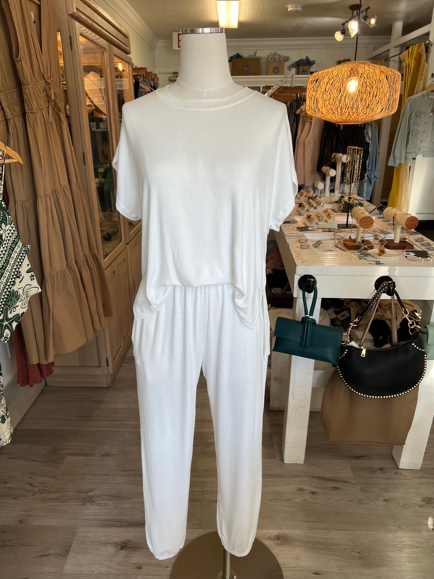 Jumpsuit w/French Tuck-White