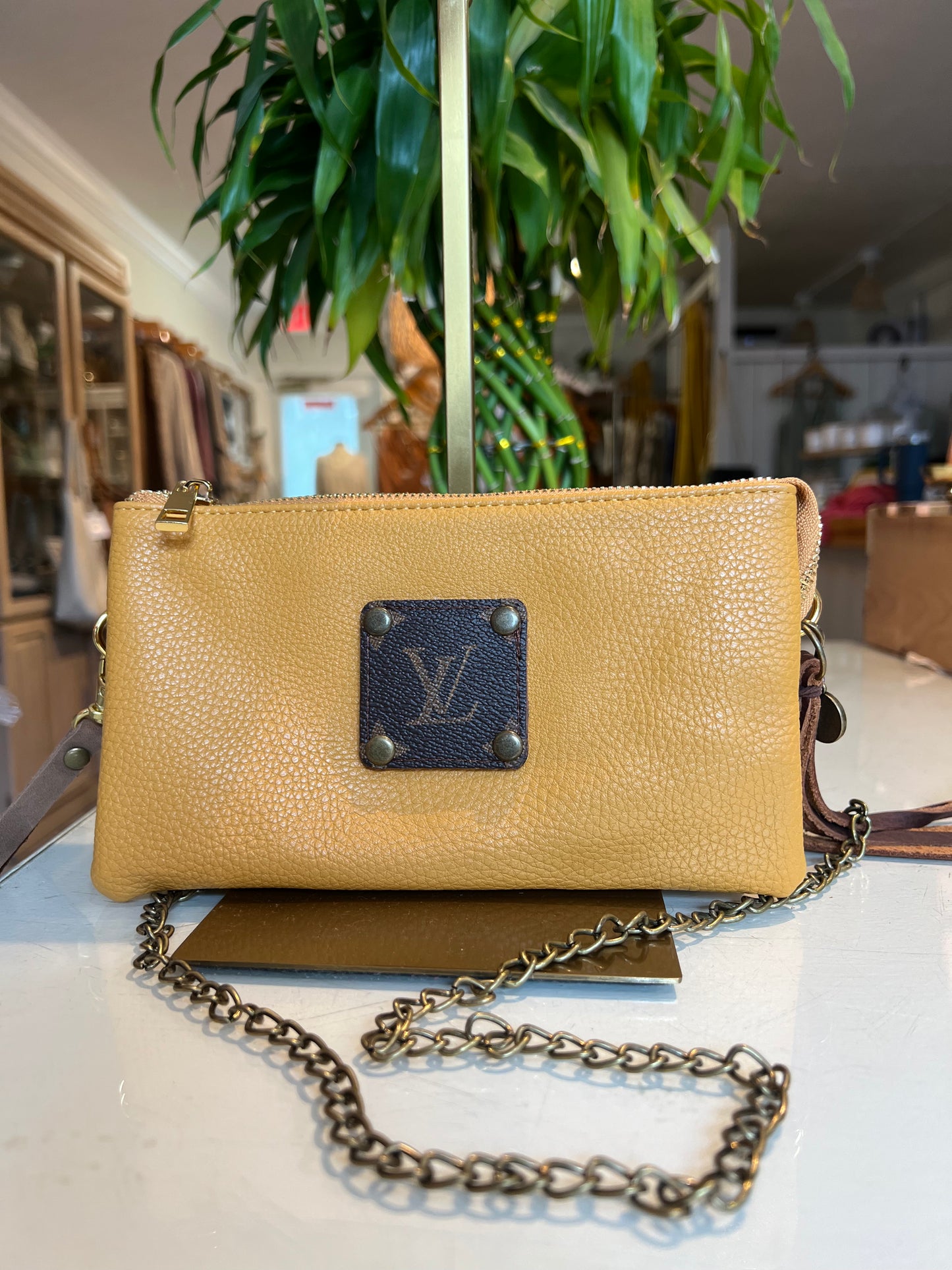LV Upcycled Crossbody-Mustard