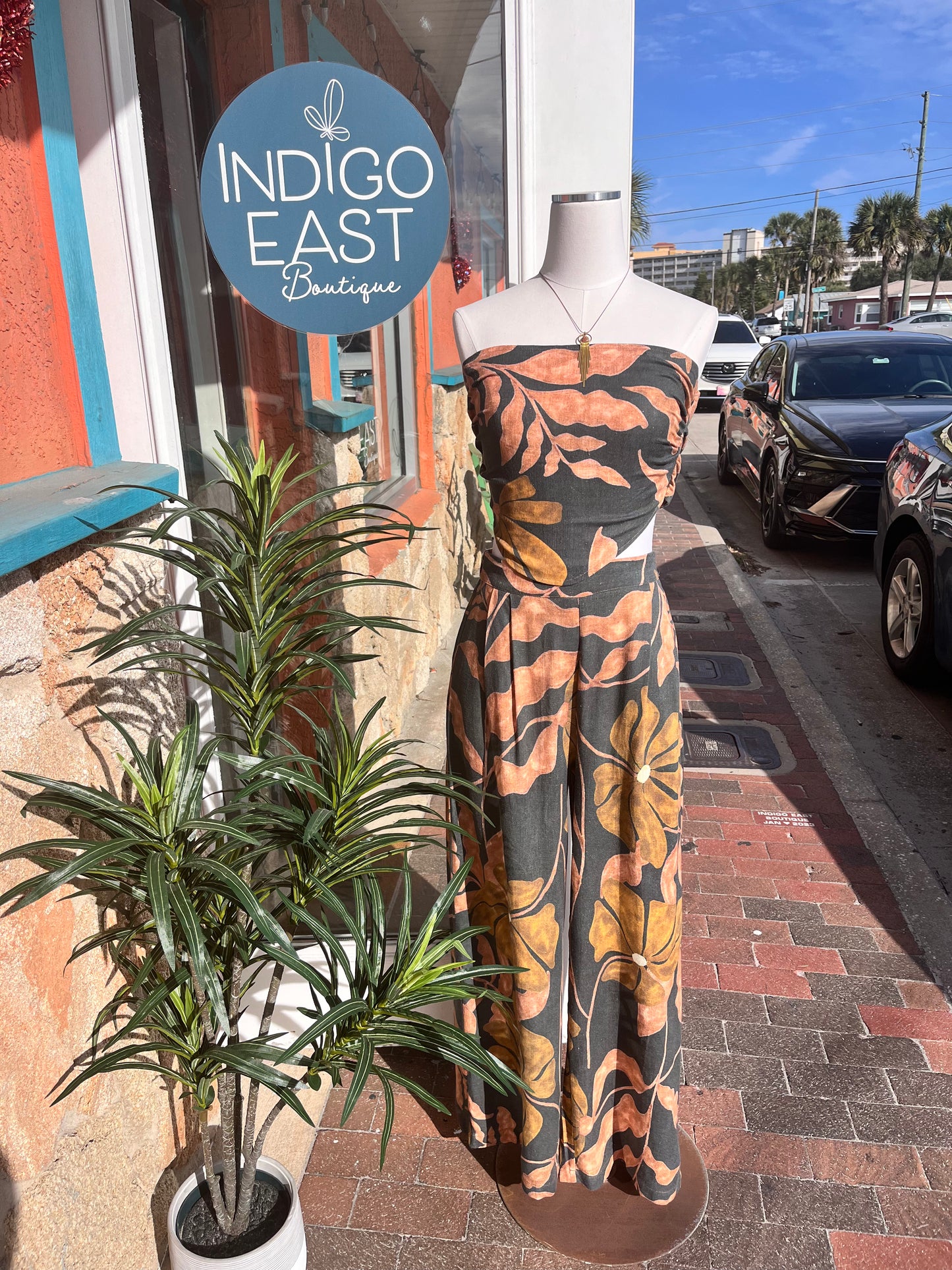 Multi Print Linen Wide Leg Pants