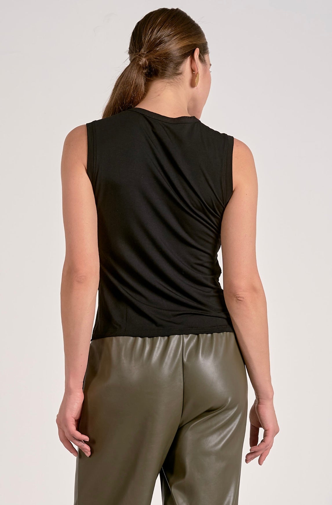 Tank Top Draped-Black