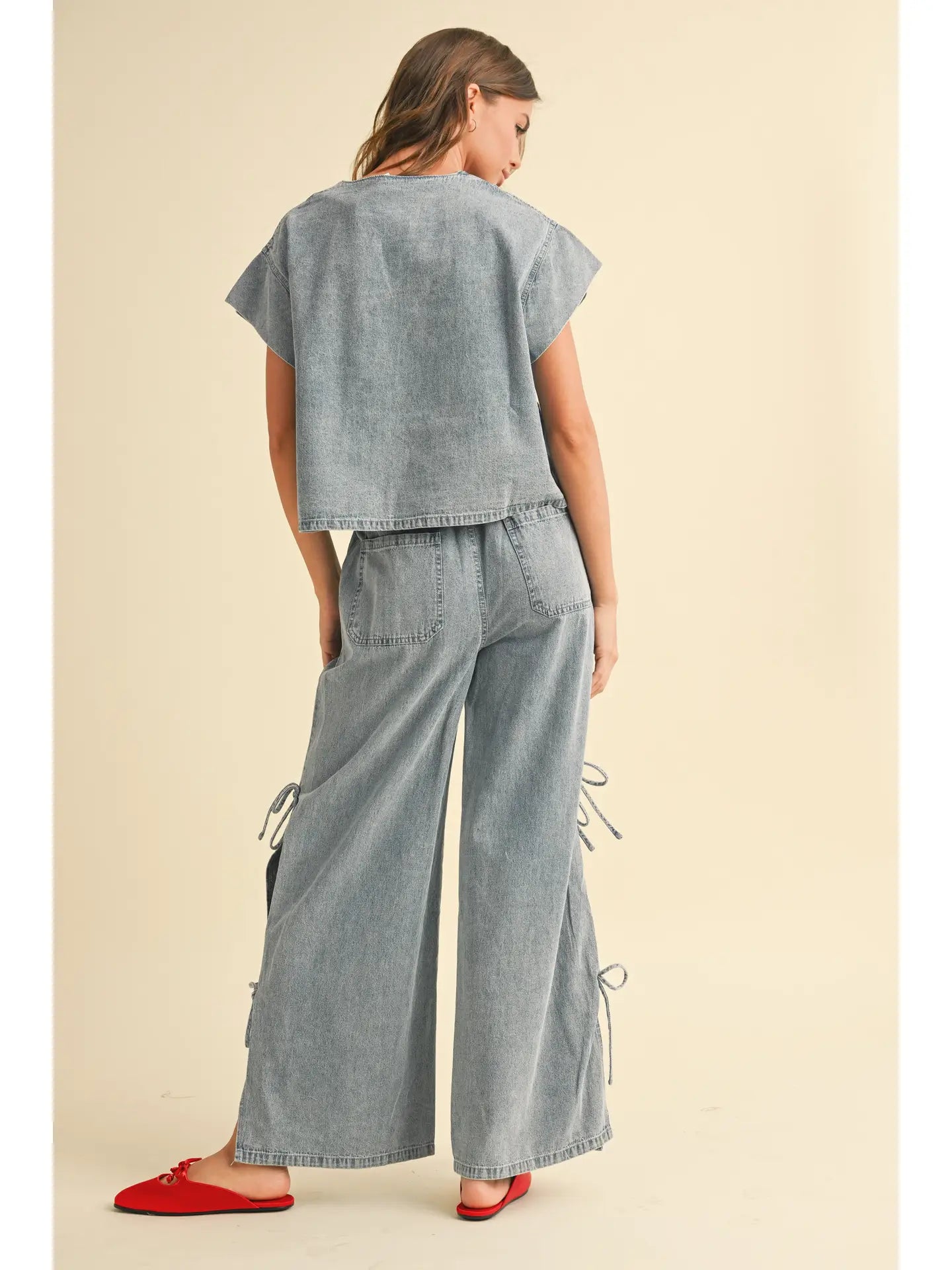 Denim Tied on the Side Pants