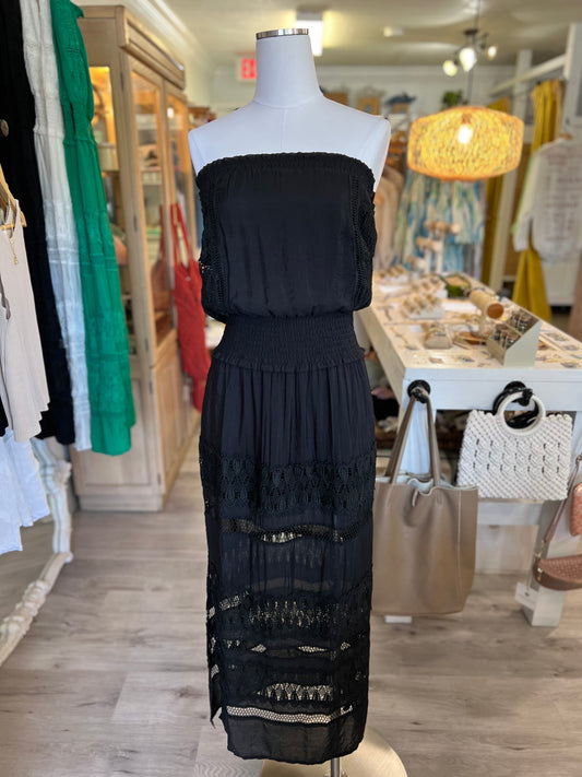 Black Strapless Maxi Dress