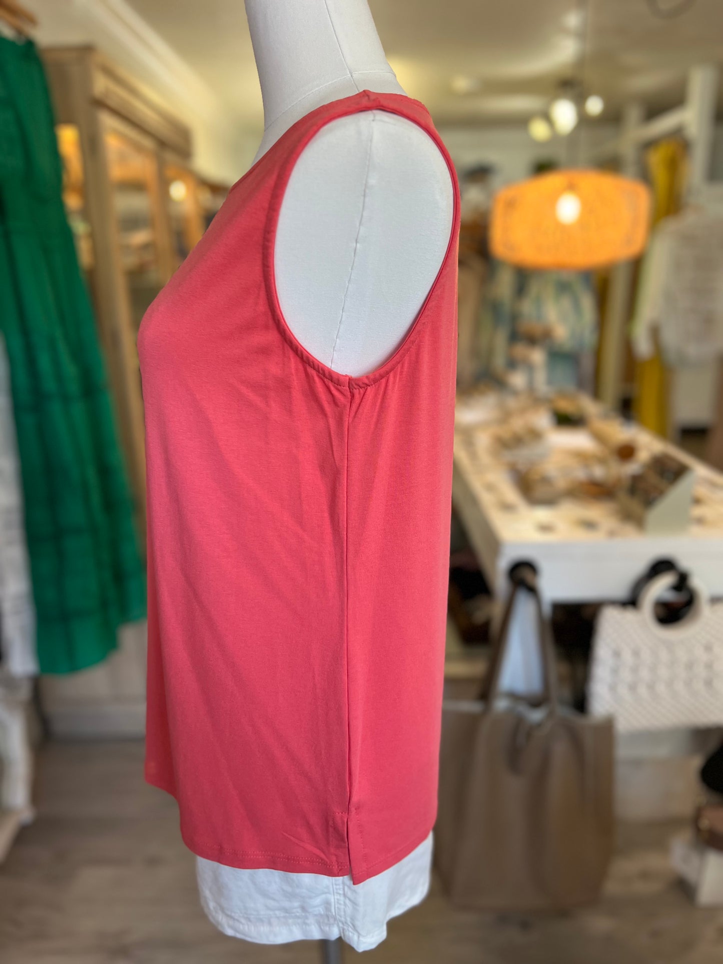Solid Luxe Tank-Coral