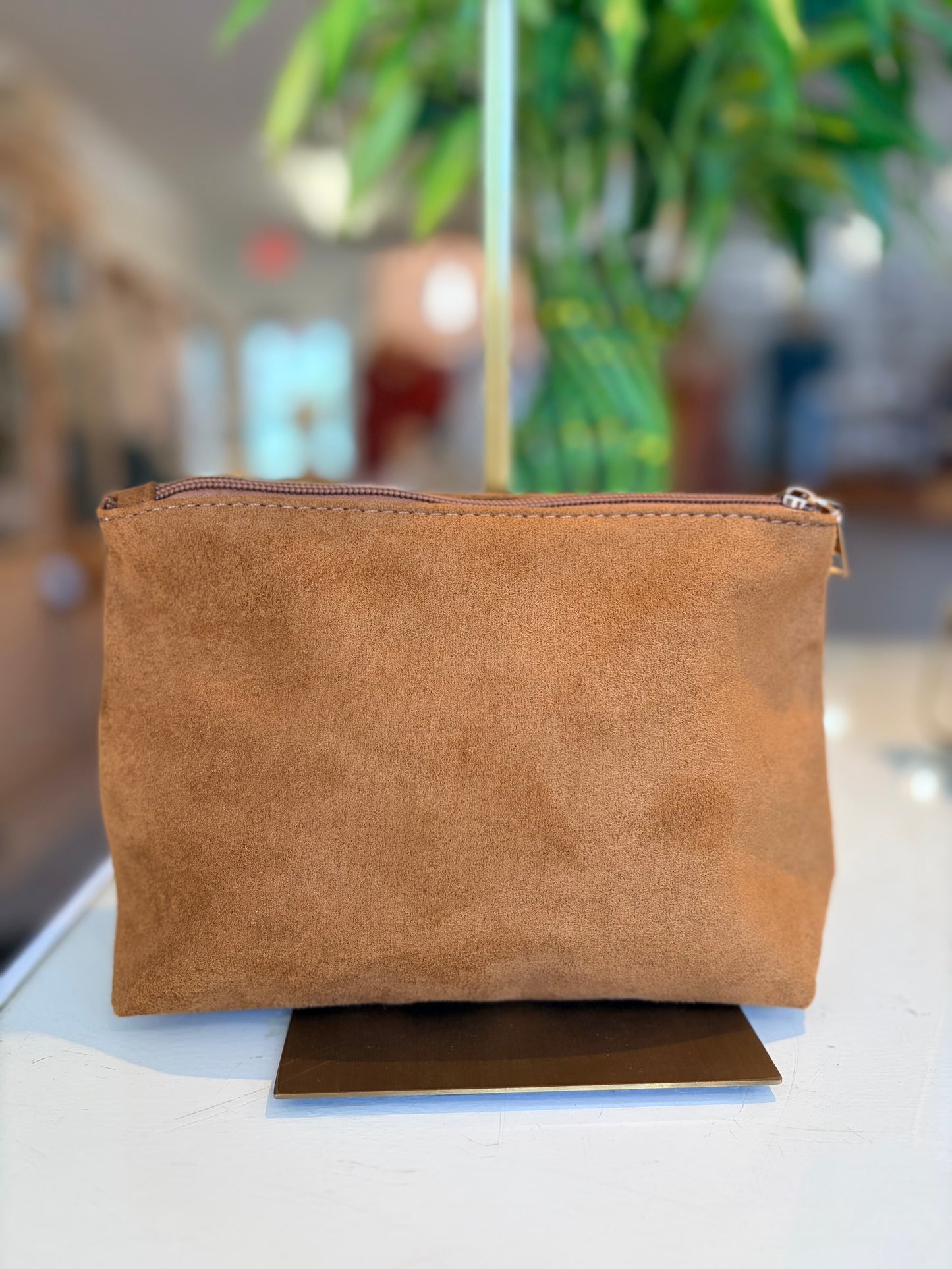 Flower Cut Out Suede Like Microfiber Leather Hobo Bag-Brown