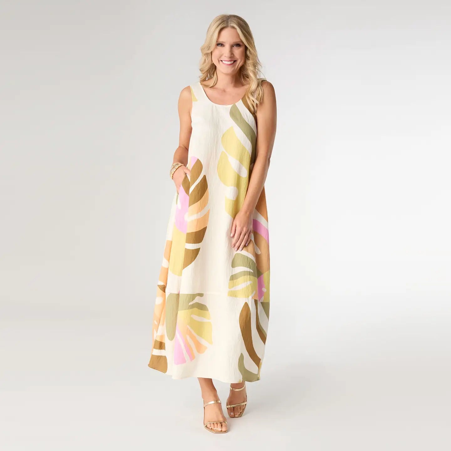 Nola Relaxed Dress w/Pockets-Mixed Sorbet