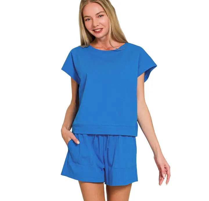 Premium Cotton Top-Ocean Blue