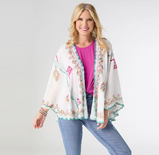 Jovie Wrap w/Embroidery-White