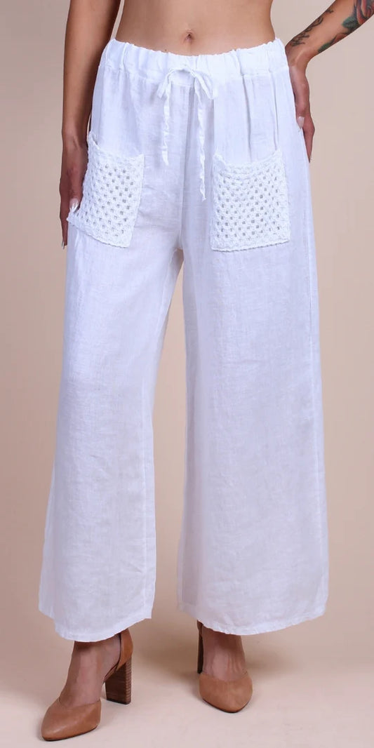 Primavera Linen Pant-White