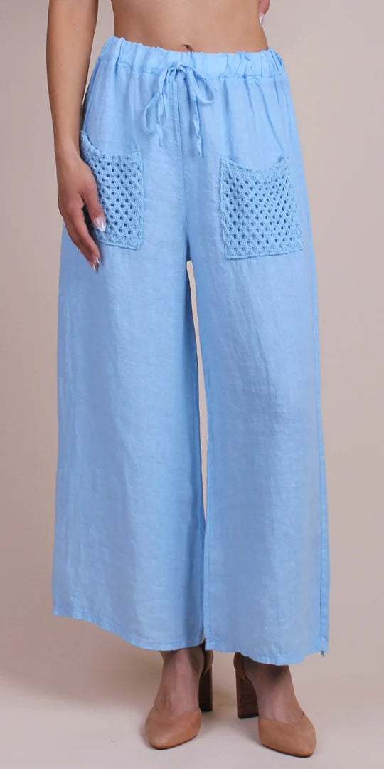 Primavera Linen Pant-Blue