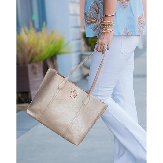 Heath Tote Bag-Woven Gold