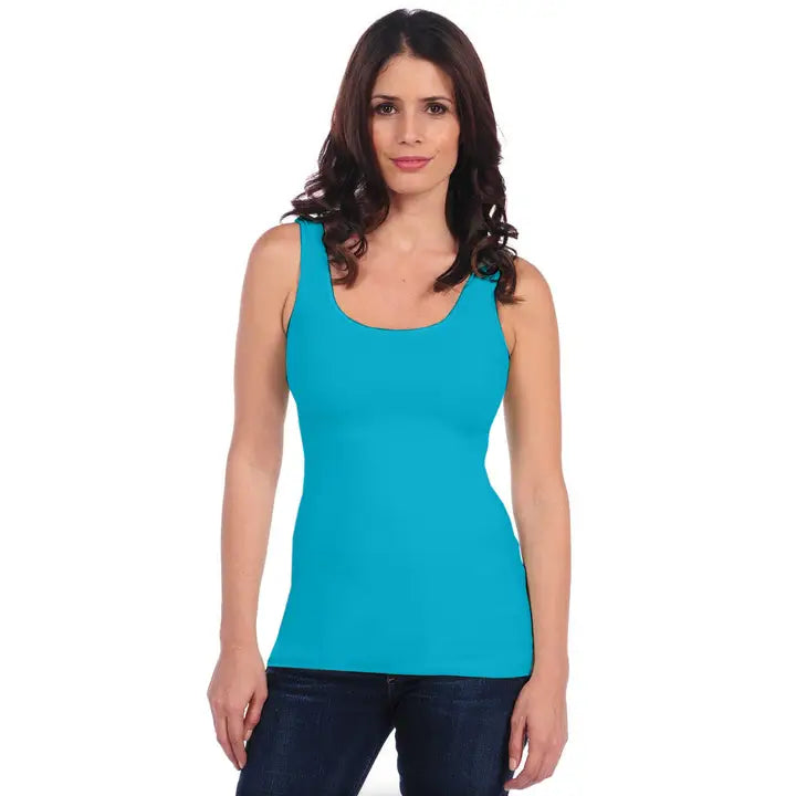 Seamless Smooth Tank-Cabana Blue