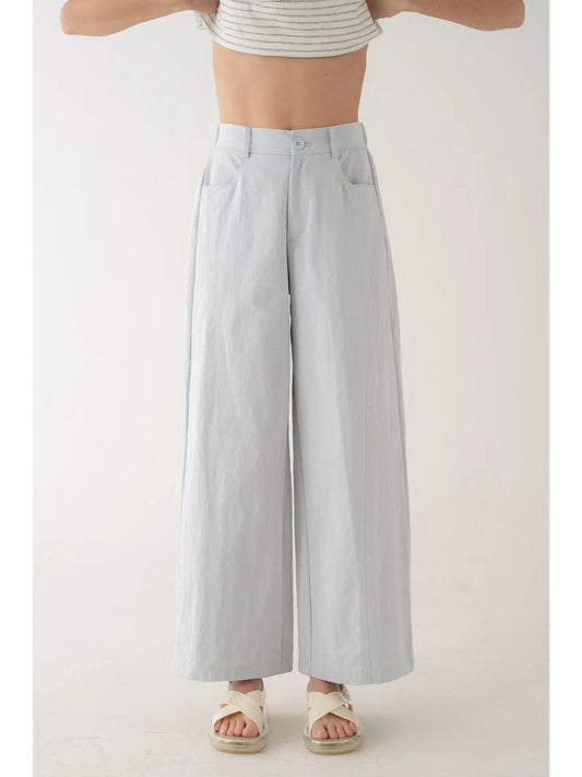 Tailored Straight Leg Pants-Light Blue
