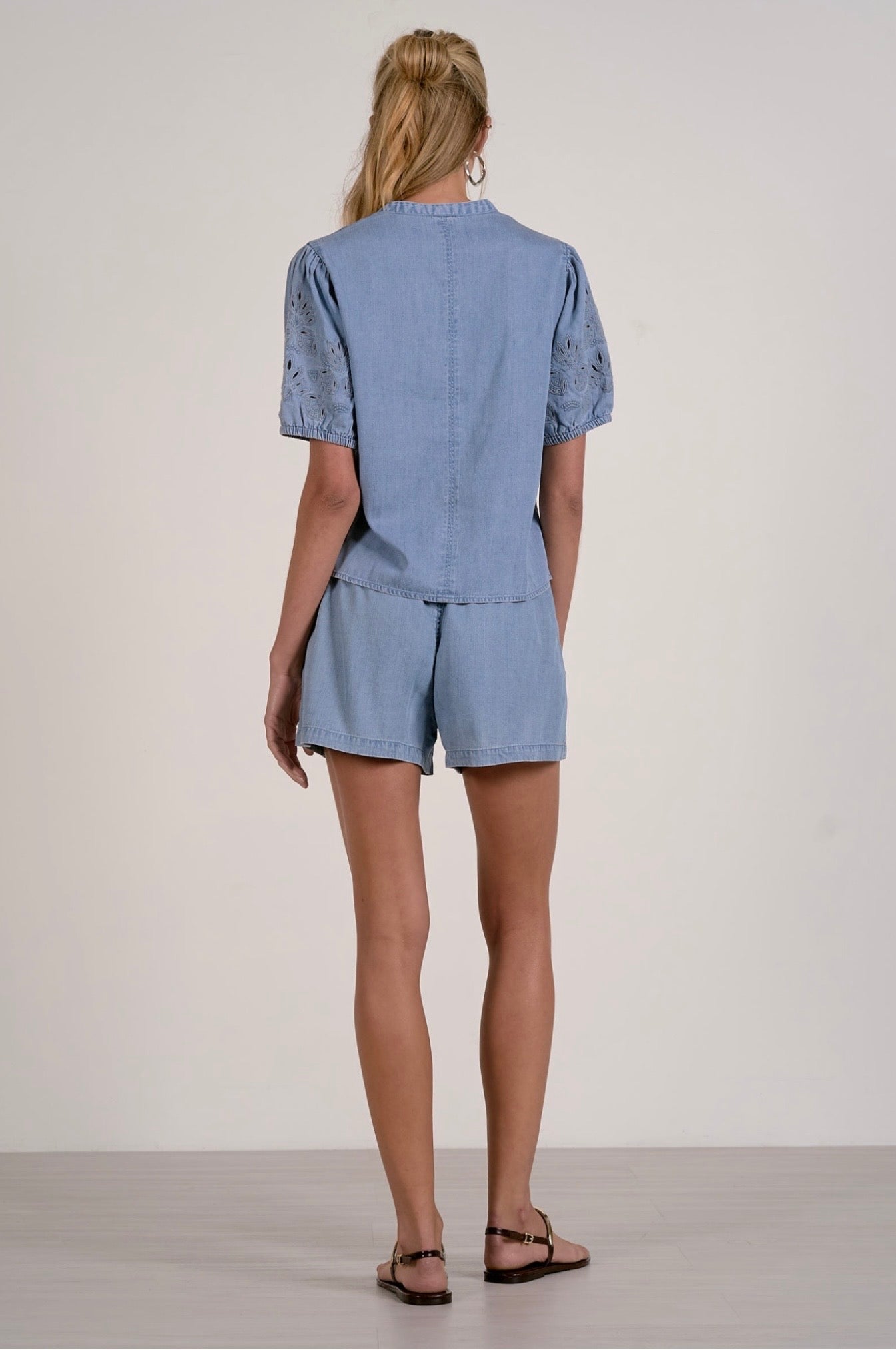 Tencel Top w/ Detail Denim