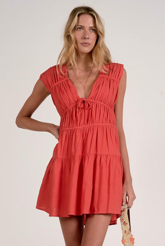 Tiered Dress-Red