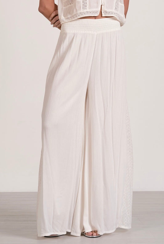 Pants w/Wide Leg-Off White