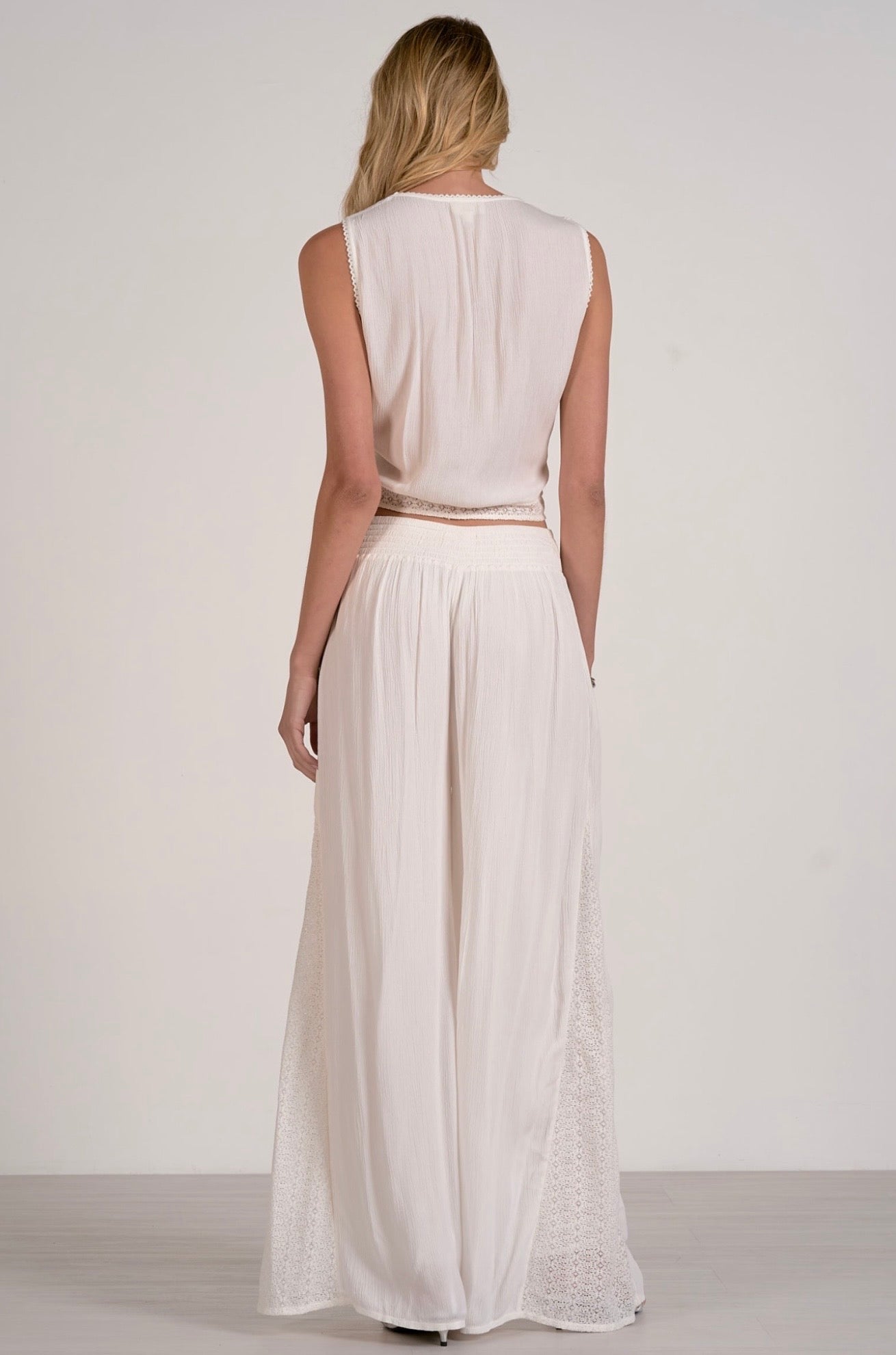 Pants w/Wide Leg-Off White