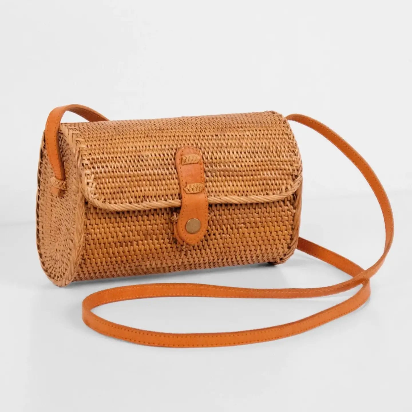 Rattan Wallet Clutch Bali Straw Wicker-Brown