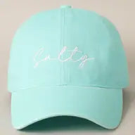 Salty Lettering Embroidery Adjustable Strap Baseball Cap-Mint