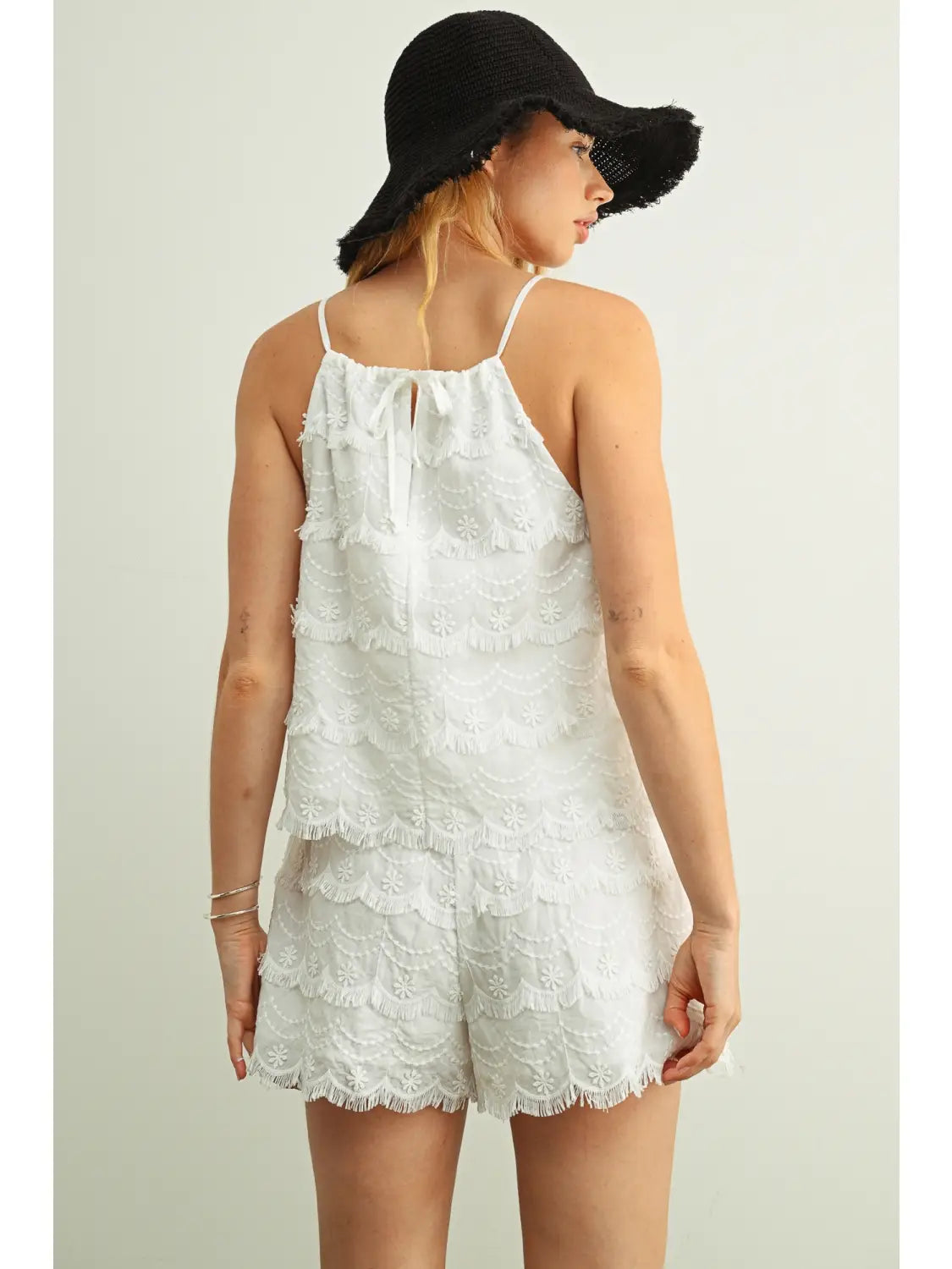 *Tassel Trimmed Top-Off White