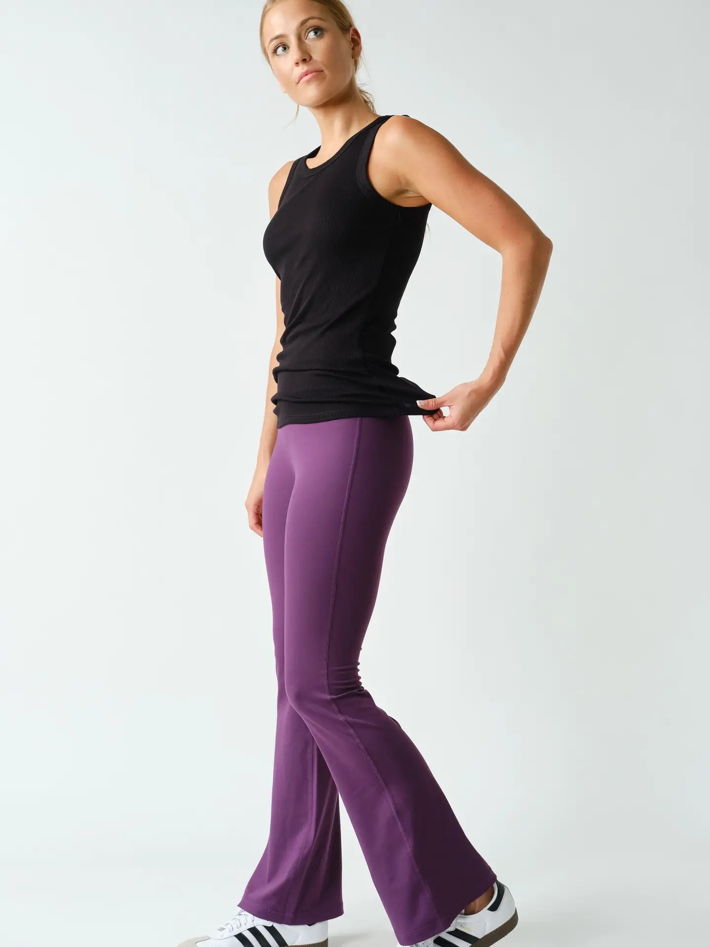 Micro Ribbed Tank Top- Black