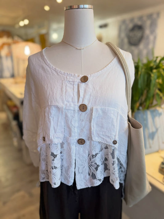 Linen Jacket-White