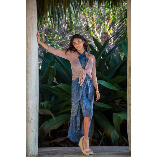 Summer Knit Sheer Cardigan Balero-Nude