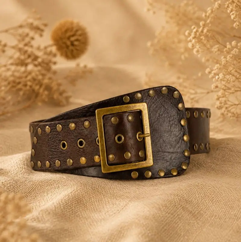 Nox Leather Sash Belt Dark Brown