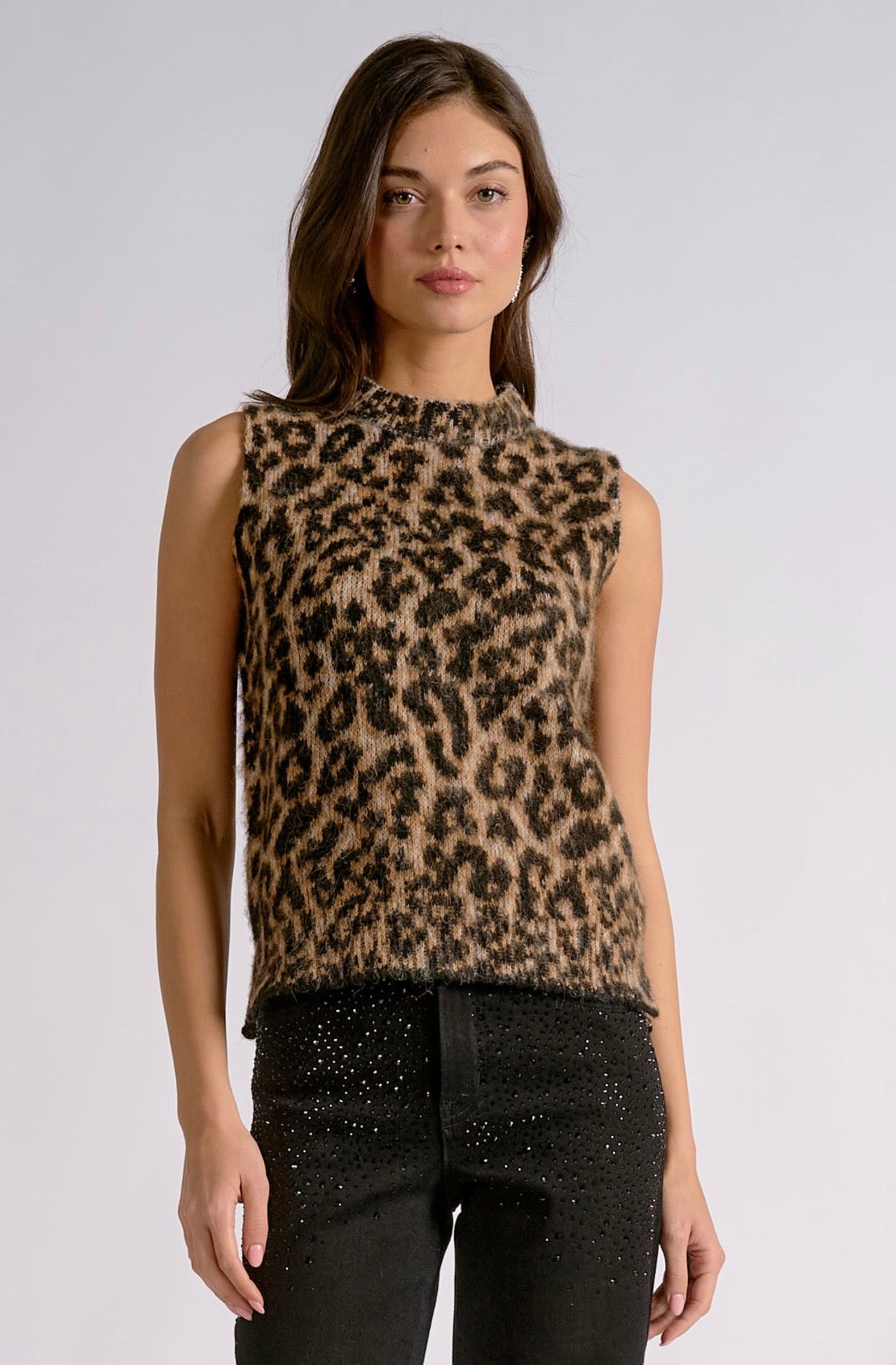 Sleeveless Sweater-Cheetah