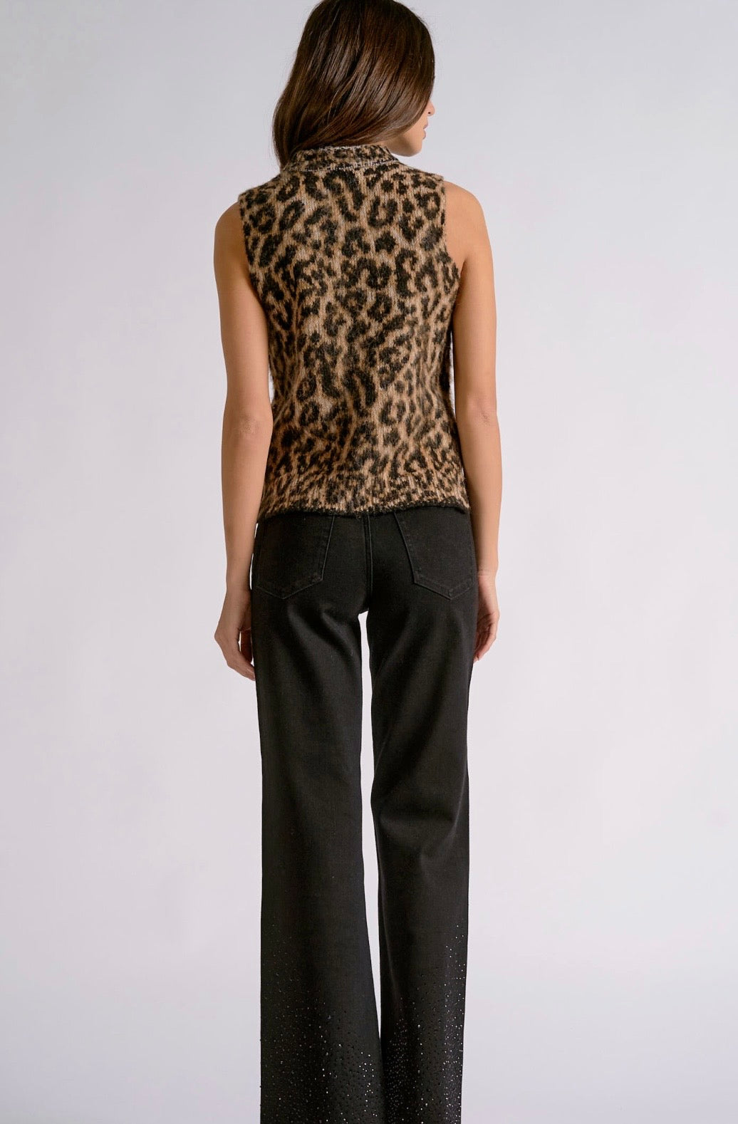 Sleeveless Sweater-Cheetah