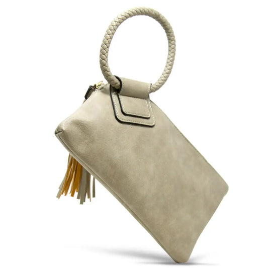 Vegan Leather Wristlet-Sage